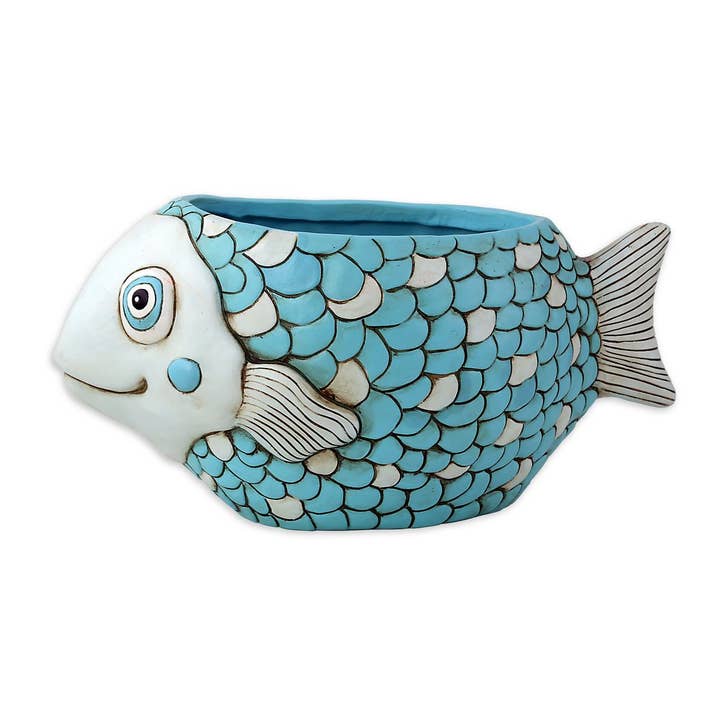 Blue Fish Super Planter for wholesale by RIKARO