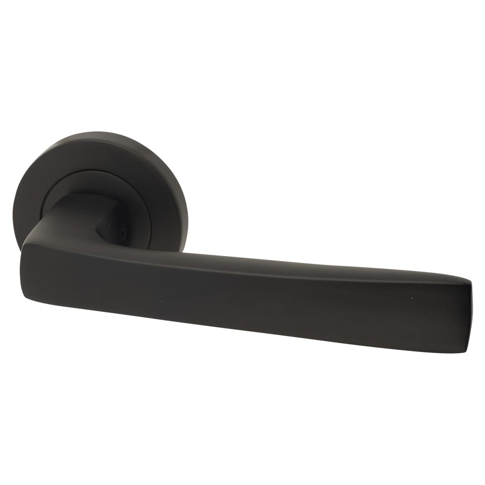 Diybasket - Vendita all'ingrosso Manopola/pomello - Maniglia per porta Ivy Lever su rosa - Nero opaco0