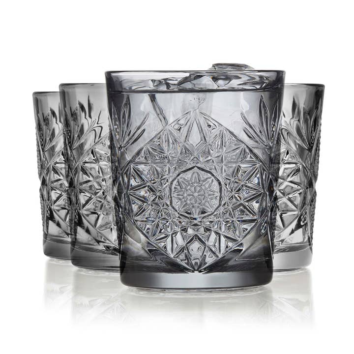 Libbey Hobstar Double Old Fashioned Glasses, 12 ounce, Smoke, Set of 4 for wholesale by Libbey