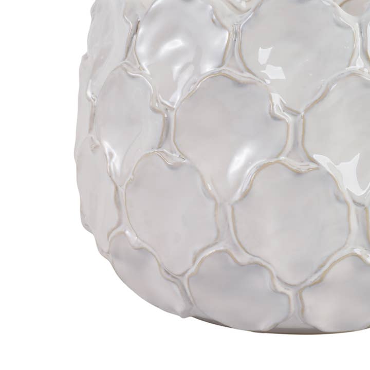 Sagebrook Home - Wholesale Plant Pot - Planters Set of 3 - White Ceramic Cloudy Petal, 9/12/15 in.8