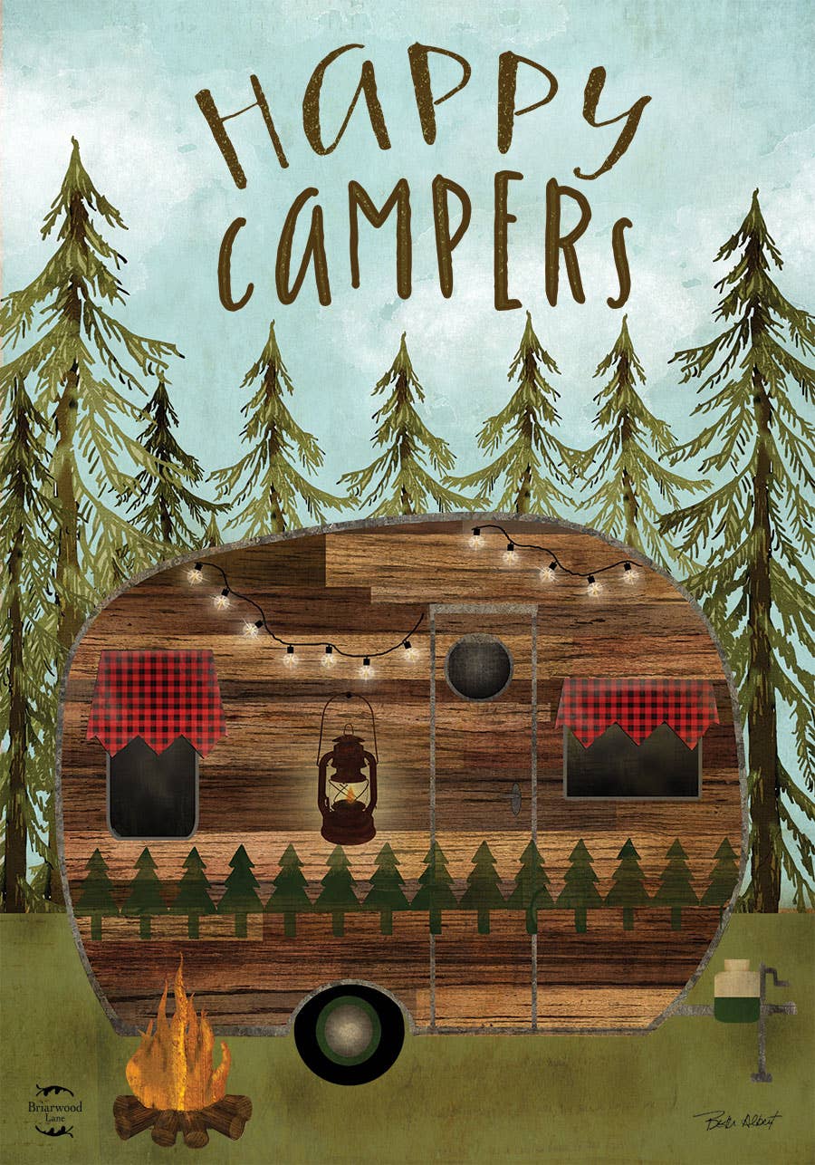 Briarwood Lane - Wholesale Flag - Happy Campsite Spring Garden Flag 18" x 12.5"1