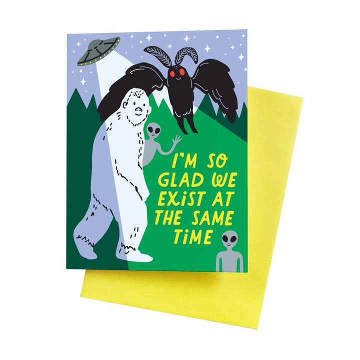 Cryptid Friends A2 Single Greeting Card for wholesale by 5 Eye Studio
