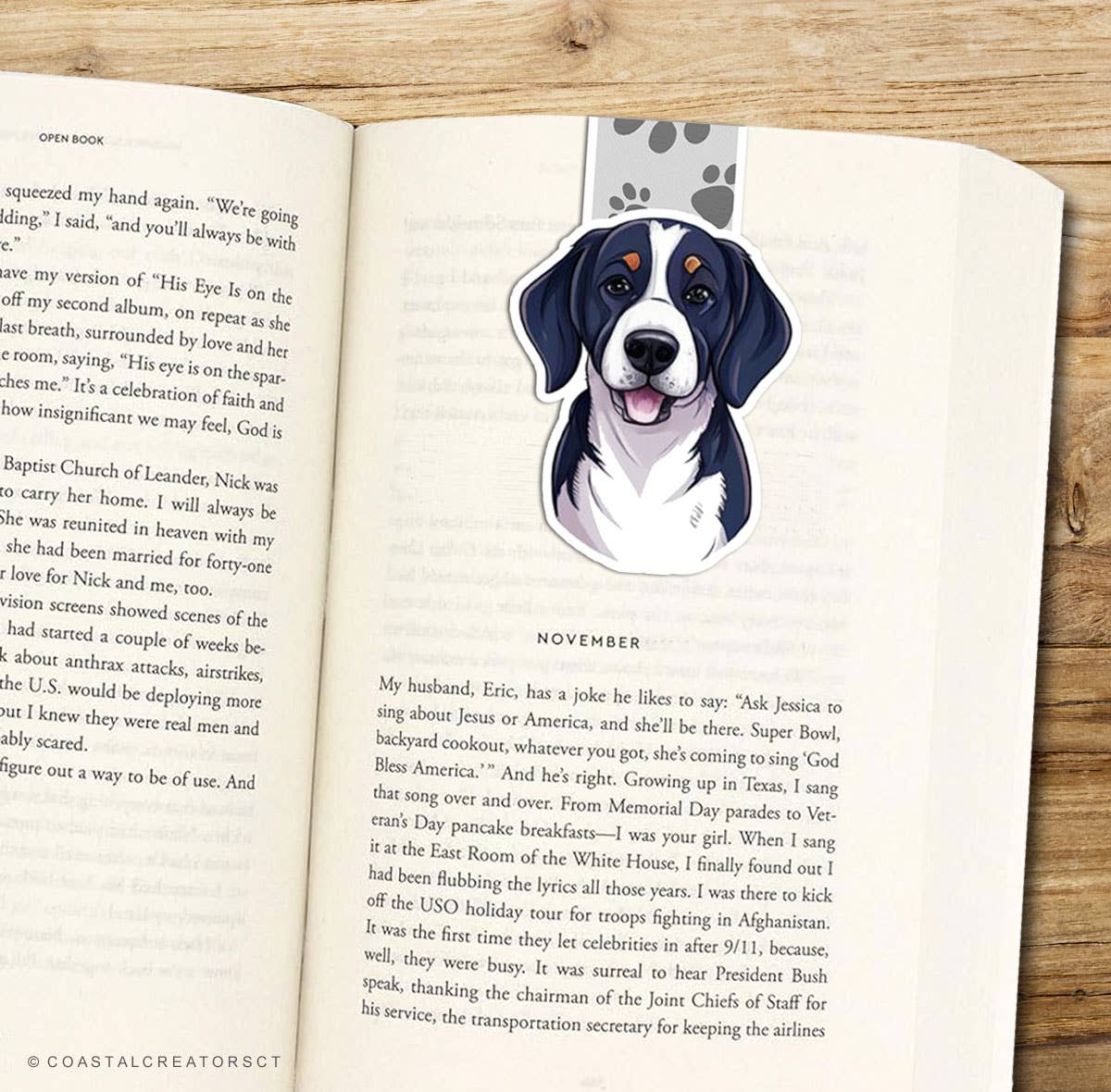 Coastal Creators of Connecticut - Wholesale Bookmark - Beagle B/W Dog Reversible Magnetic Bookmark (Packaged)3