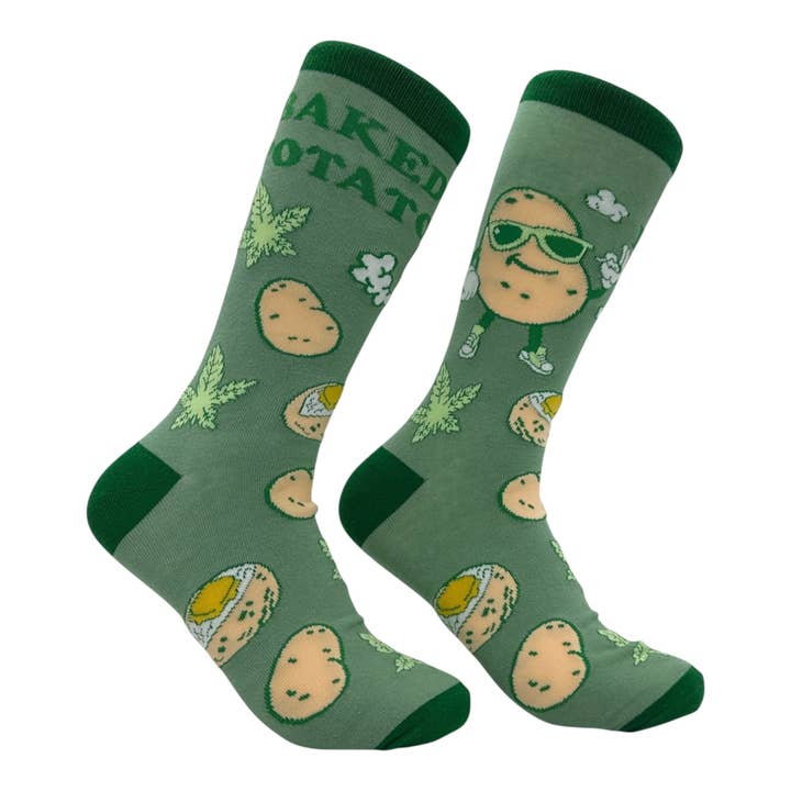 Baked Potato Socks for wholesale by Crazy Dog T-Shirts