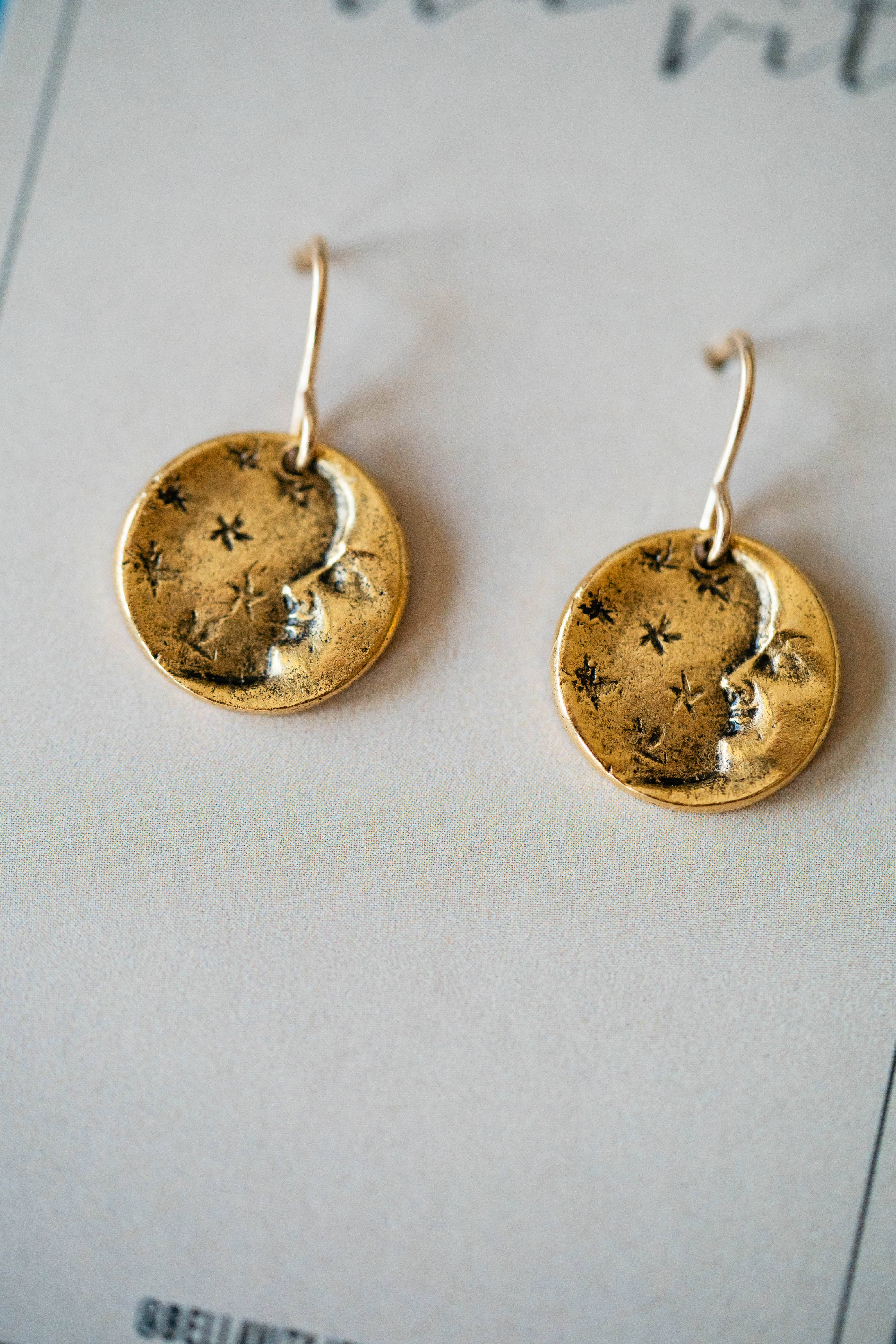 Bella Vita Jewelry - Wholesale Dangle Earrings - Bitty Button Charm Earrings | Moon and Stars Earrings0