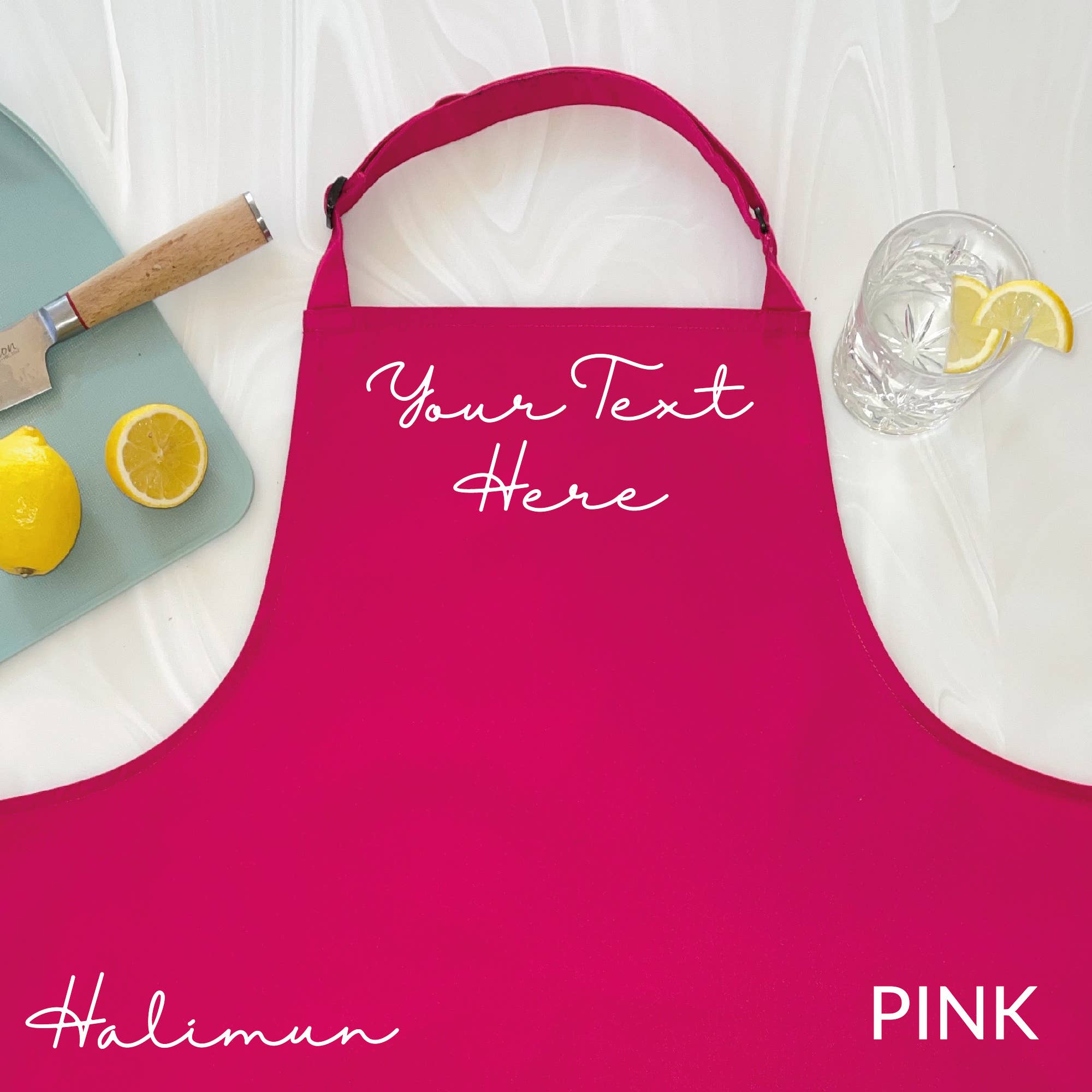 Lovetree Design - Vente Tabliers - Tablier rose personnalisé2