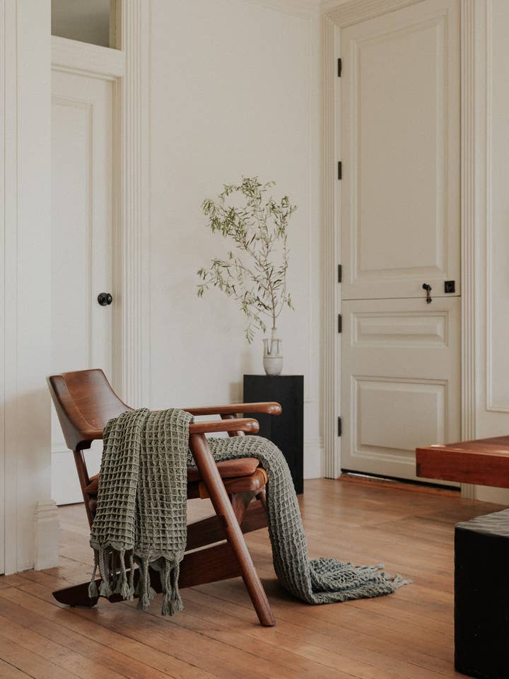 Forest Green Waffle Weave Throw Blanket 50 x 70 in for wholesale by SUNNY HOME