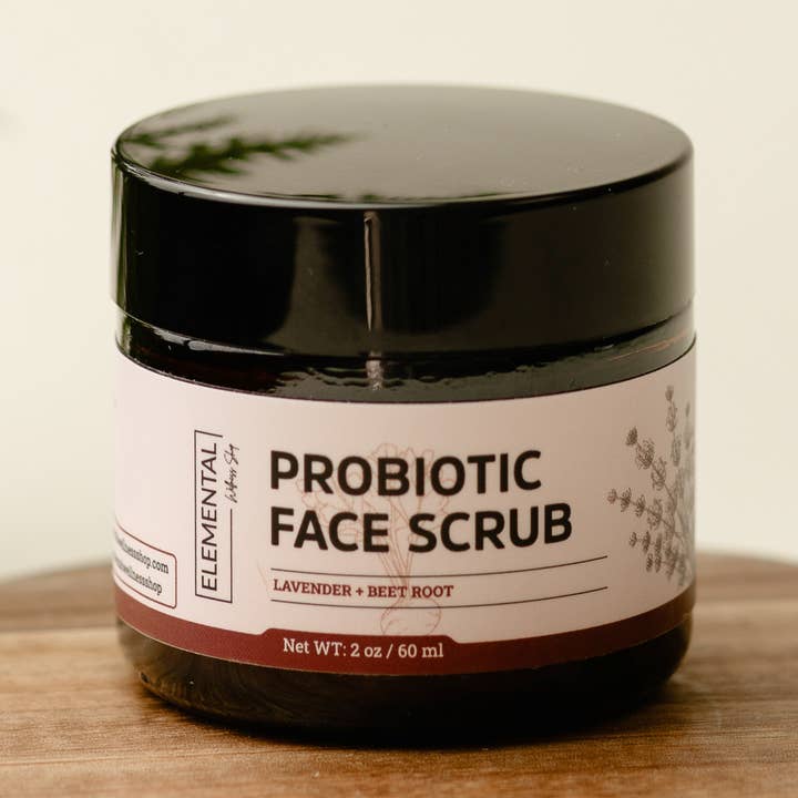 Probiotic Face Scrub | Lavender Scrub | Natural Exfoliation for wholesale by Elemental Wellness | Soap & Toxin-Free Living