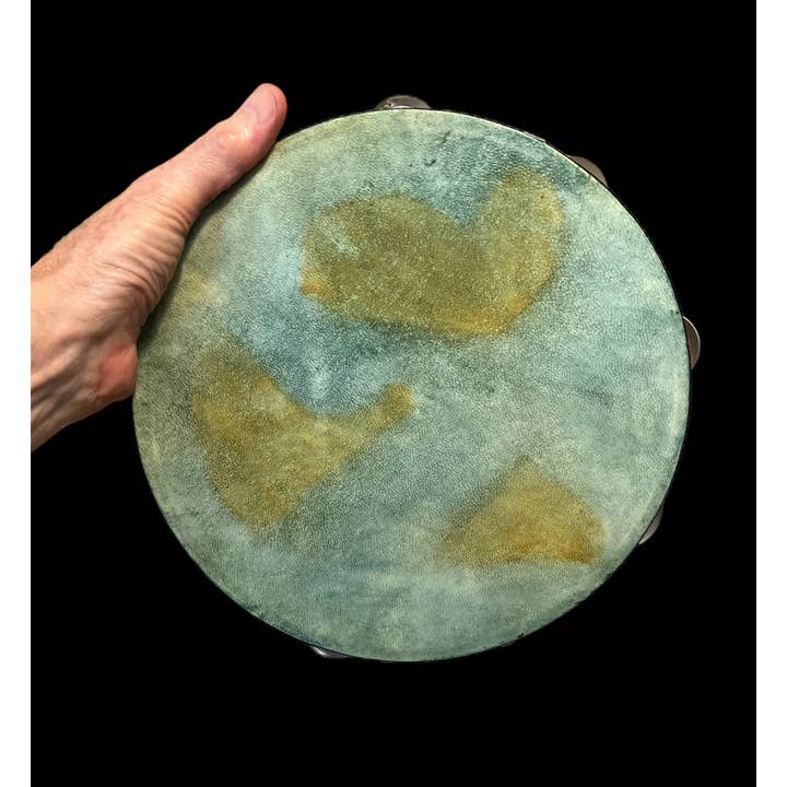 inRhythm - Wholesale Sculpture - 10" Green Tambourine w/optional illuminated Display Stand