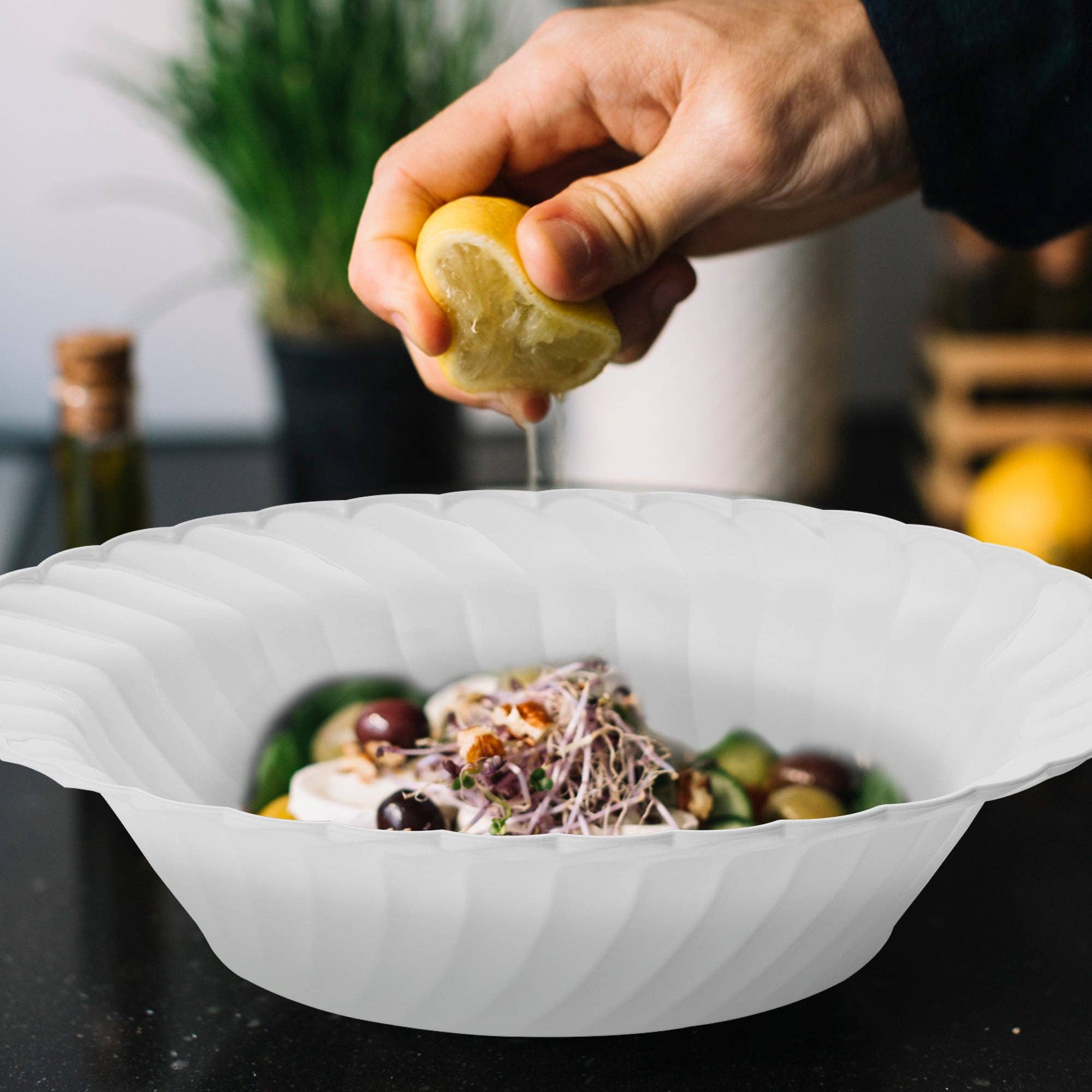 Smarty had a Party - Wholesale Disposable Plate - 12 oz. White Flair Plastic Soup Bowls - 180 pcs9