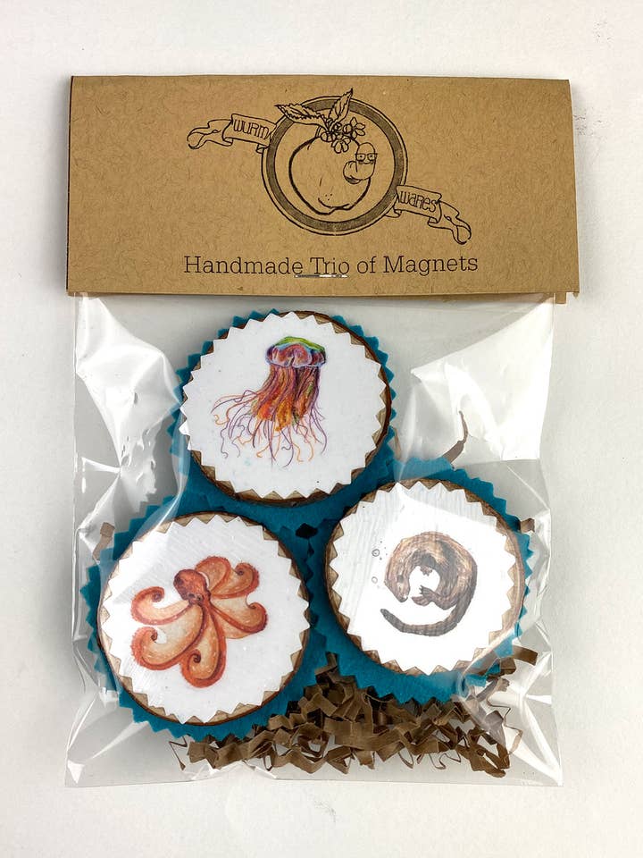 Set di calamite Salish Sea Trio per la vendita all'ingrosso da parte di Wurm Wares