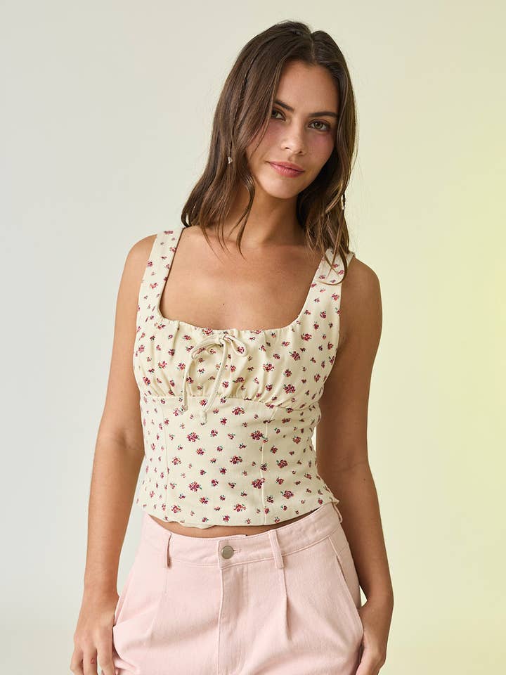 PT50386 - Ellie S/L Printed Twill Top for wholesale by Papermoon