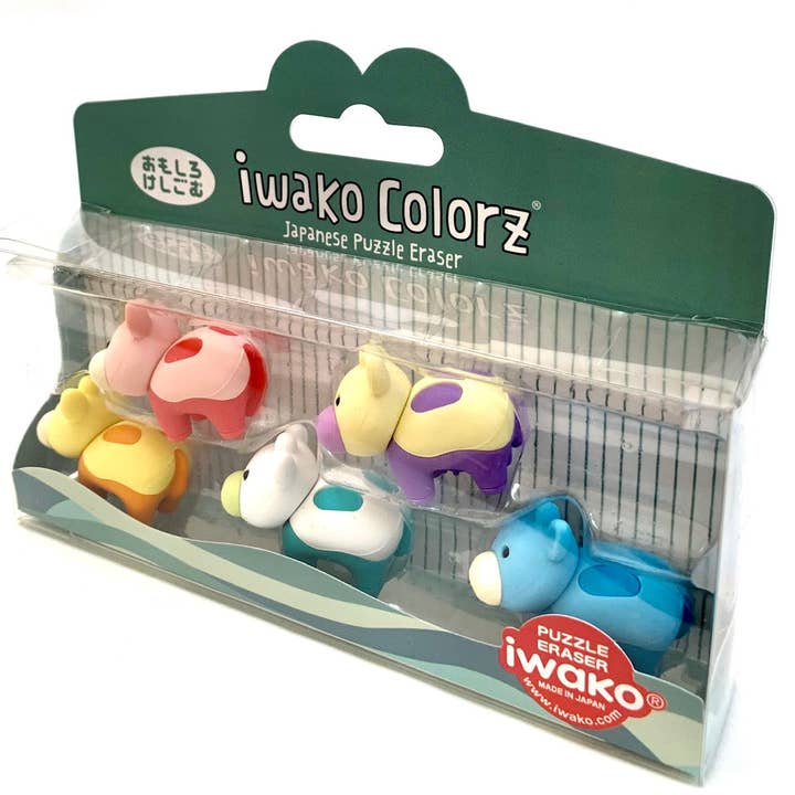 384541 Gommes Iwako Vache 5 Couleurs pour la vente par BCmini