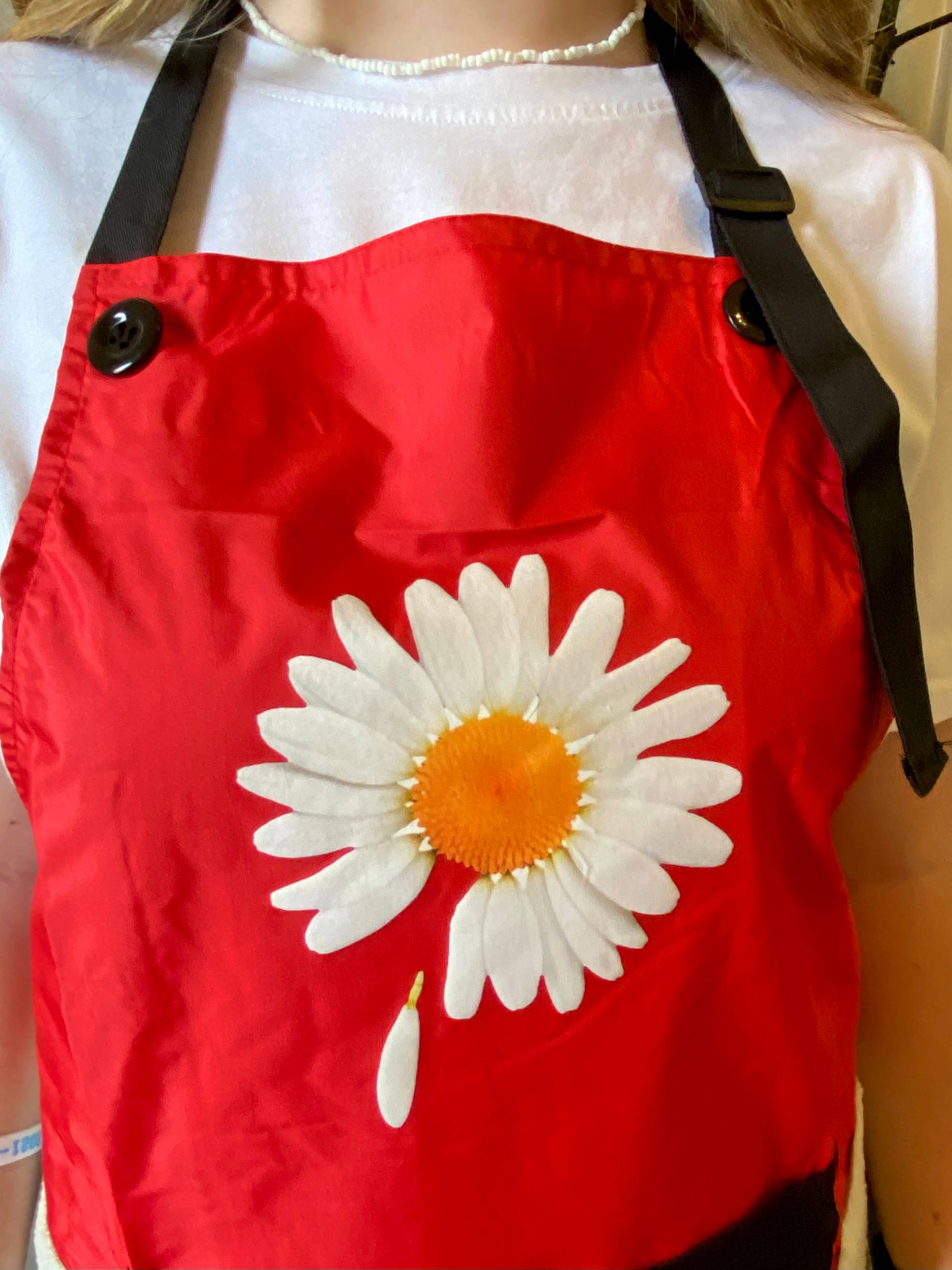 Kit Carson Accessories - Wholesale Apron - Apron Waterproof, Red with White Daisy1