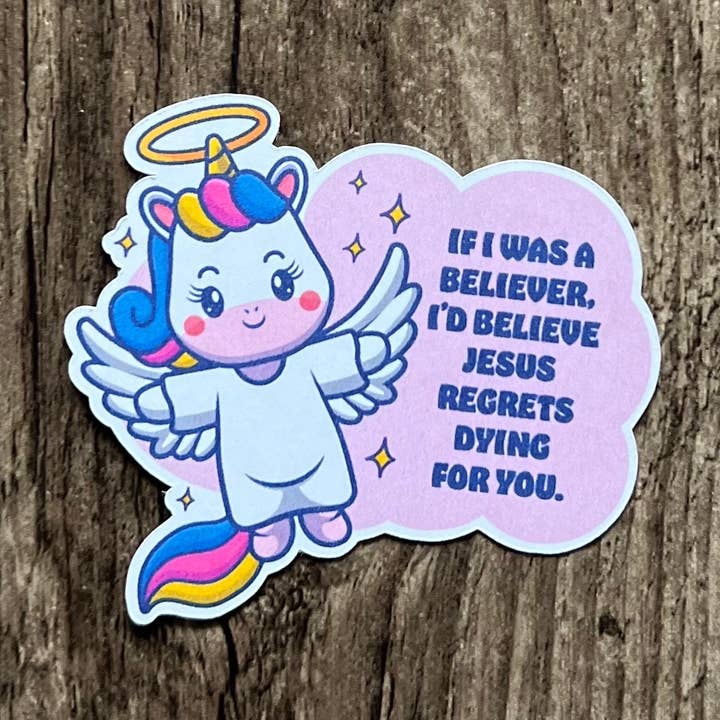 Funny Jesus & Unicorn Insult Stickers, Waterproof for wholesale by S&Y Brand Paper co.