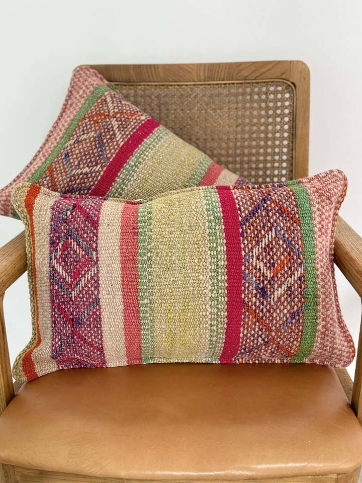 Handwoven Wool Cushion - Pattern 14 (multiple sizes, incl. feather insert*) for wholesale by Orange Inca