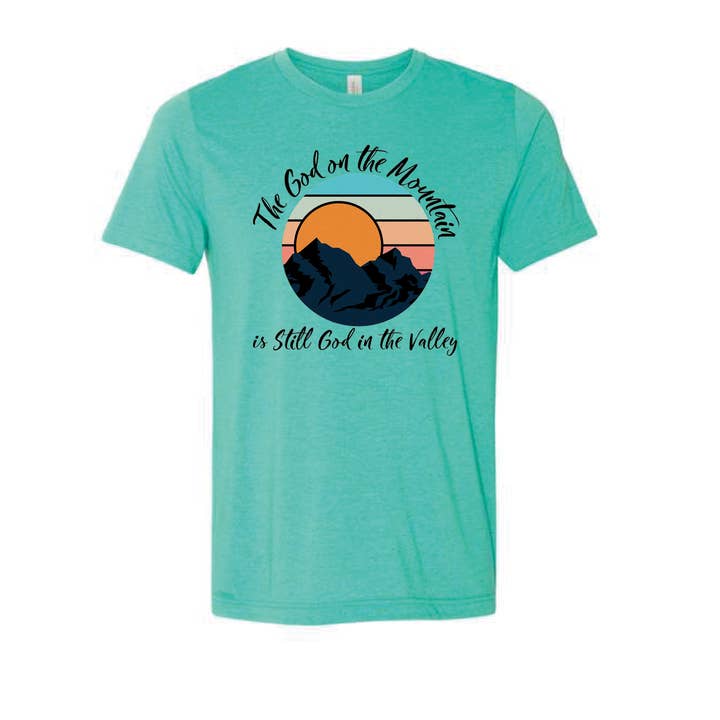 God of the Mountain Tee for wholesale by Lake Country Graphic Design