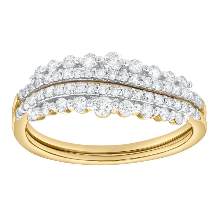 Serena 0.55 Ct 14K Yellow Gold Diamond Duo Ring Set for wholesale by LuvMyJewelry (LMJ)