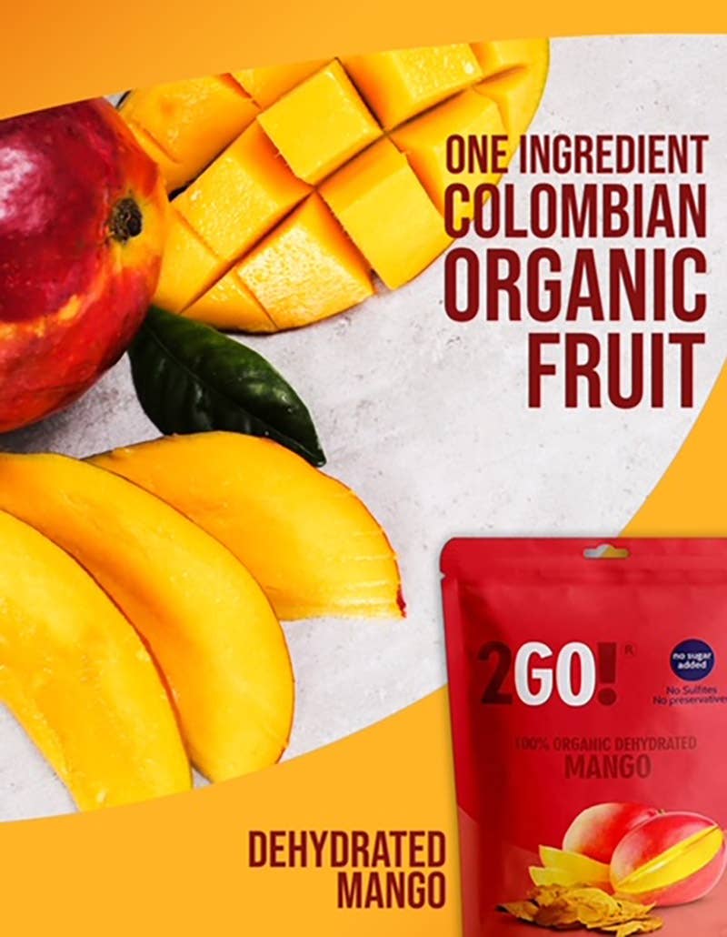 2GO! Organic Snacks - Venta al por mayor Fruta deshidratada - ¡VAMOS 2! ® Mango seco orgánico7