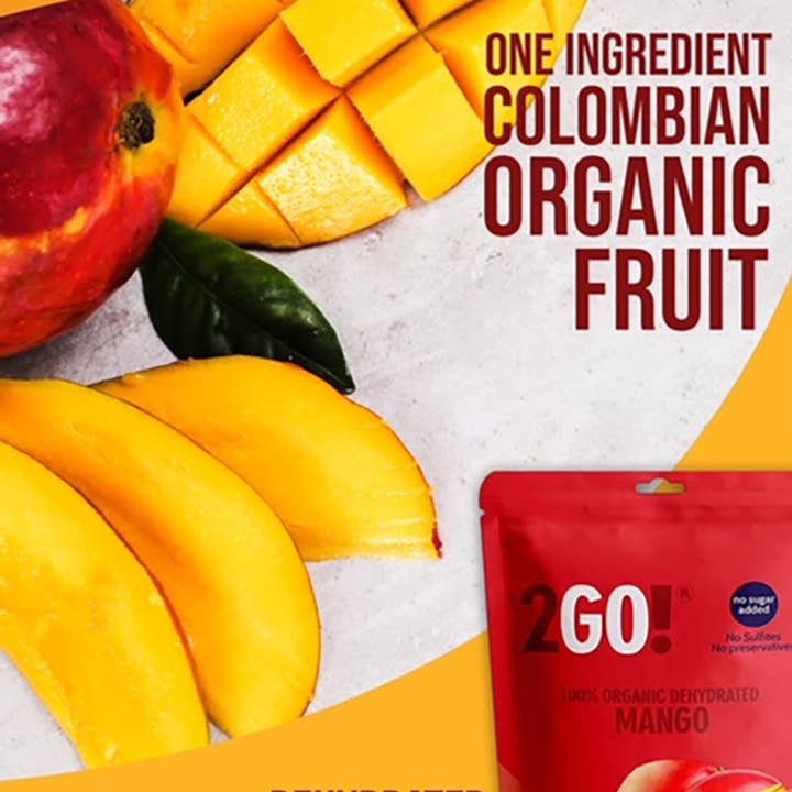 2GO! Organic Snacks - Venta al por mayor Fruta deshidratada - ¡VAMOS 2! ® Mango seco orgánico7