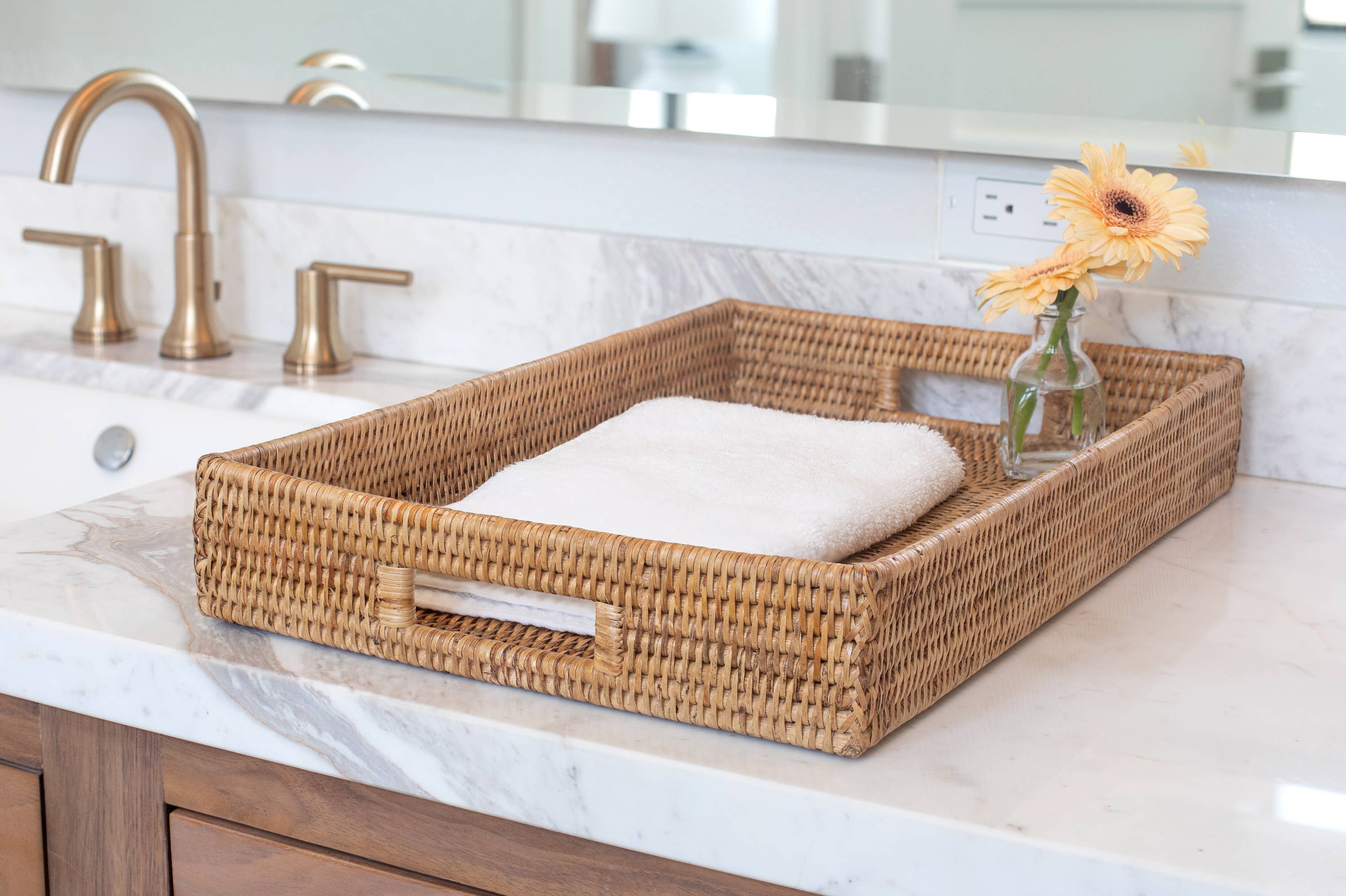 Artifacts Trading Company – Engroshandel Pyntebakke – Rattan rektangulær bakke4