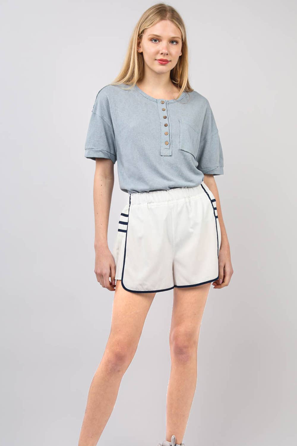 VERY J - Wholesale Athletic Shorts - Women's - NP70305-Side Pleated Detail Activewear Shorts9