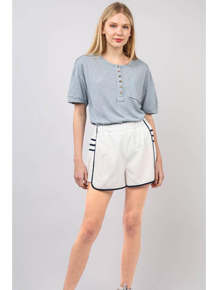 VERY J - Wholesale Athletic Shorts - Women's - NP70305-Side Pleated Detail Activewear Shorts9