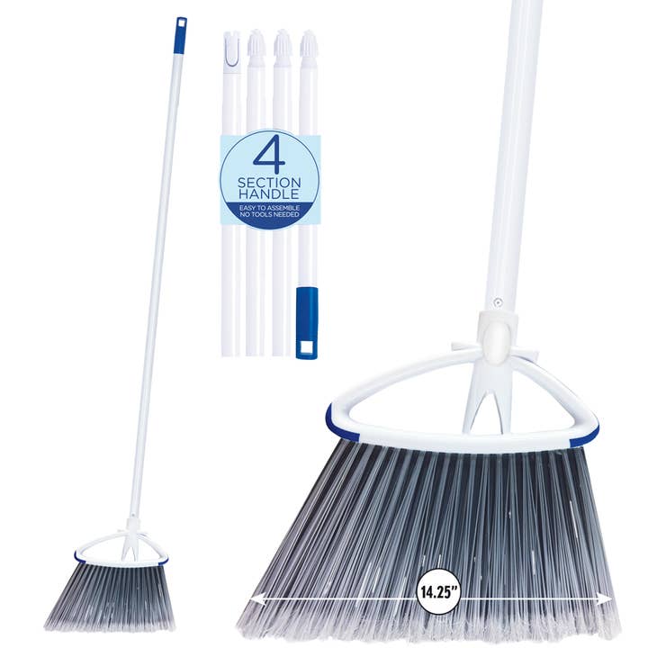 Bredvinklad kvast med återvunna borst och stålskaft för wholesale av LOLA