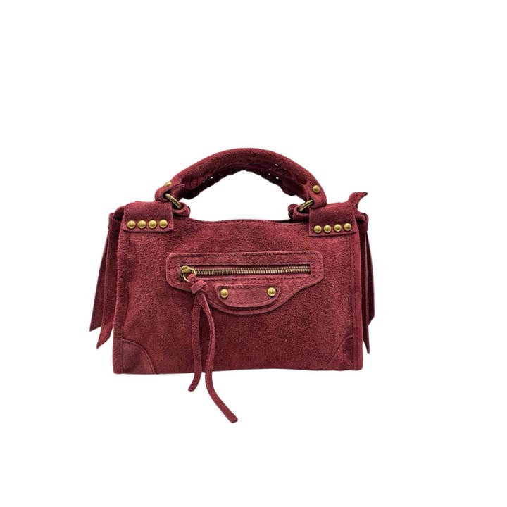 Louisa lee - Venta al por mayor Bolso con asas - Mujer - Bolso Olaya de piel de ante con tachuelas7