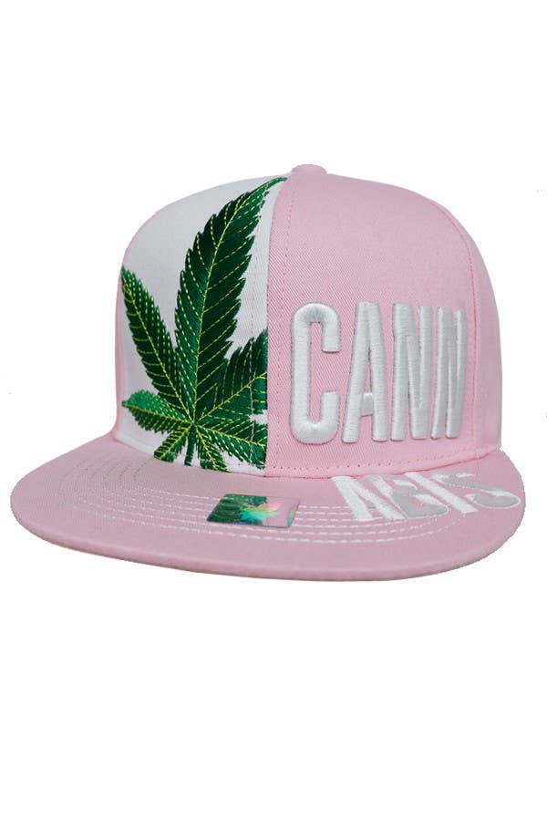 Cap Zone - Vente Casquette à visière plate – homme - Fermeture à glissière brodée en forme de feuille de cannabis3