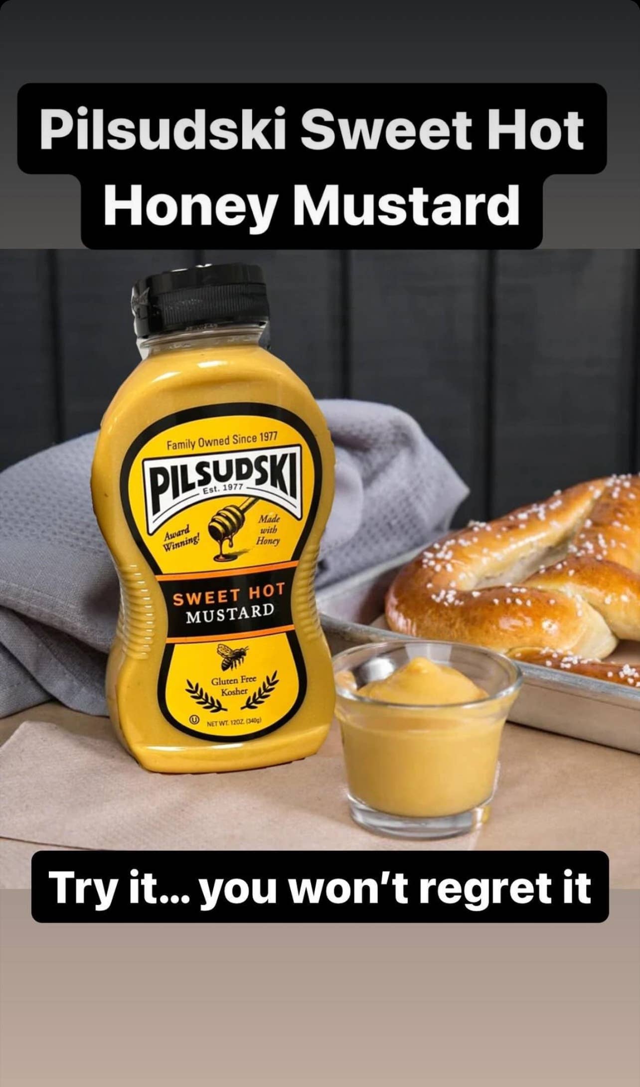 Pilsudski Mustard Co - Venta al por mayor Mostaza - Mostaza dulce picante con miel 12 frascos de 340 g en botella exprimible5
