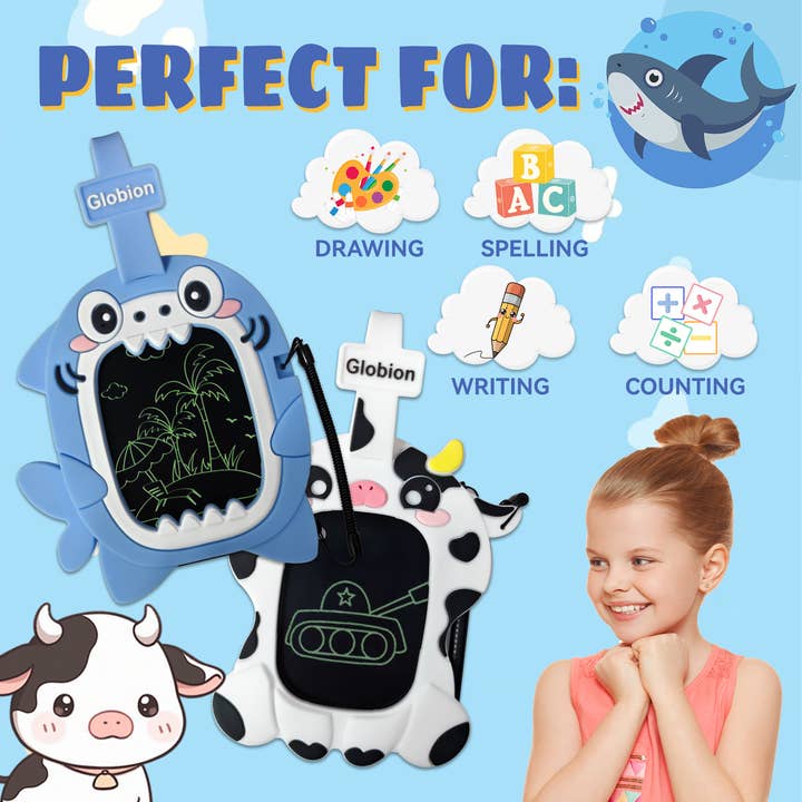 Globion - Wholesale Toy Plane - Kids - Kids Doodle Pad - Animal series - BABY COW & BABY SHARK3