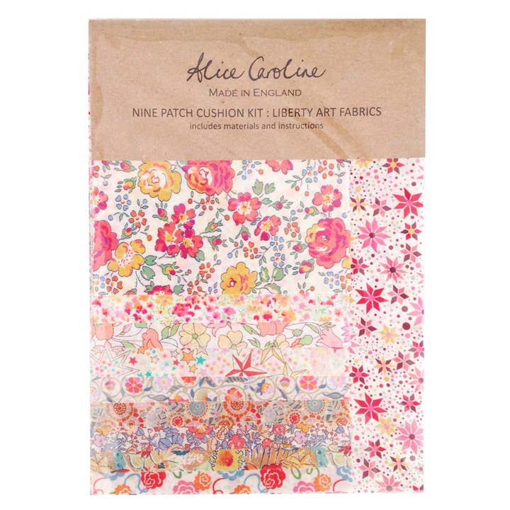 Alice Caroline – wholesale Craft sewing kit – Liberty Tana Lawn Fabric Mixed Colours 9 Patch Cushion Kit5
