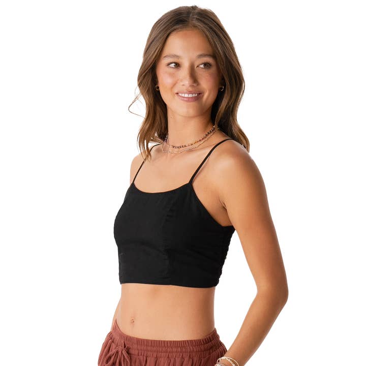 Lotus and Luna – wholesale Blouse – Women’s – Black Oasis Crop Top