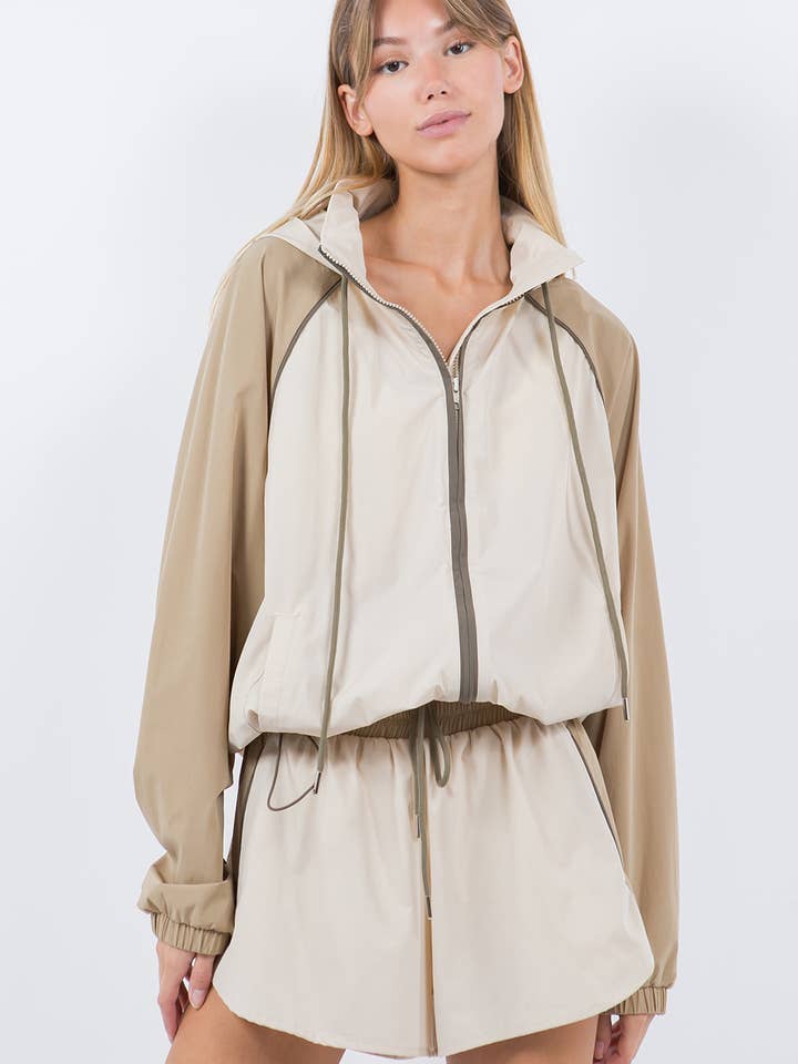 Whiteroom+Cactus - Wholesale Windbreaker - Women's - ZIP UP COLOR BLOCK WINDBREAKER0