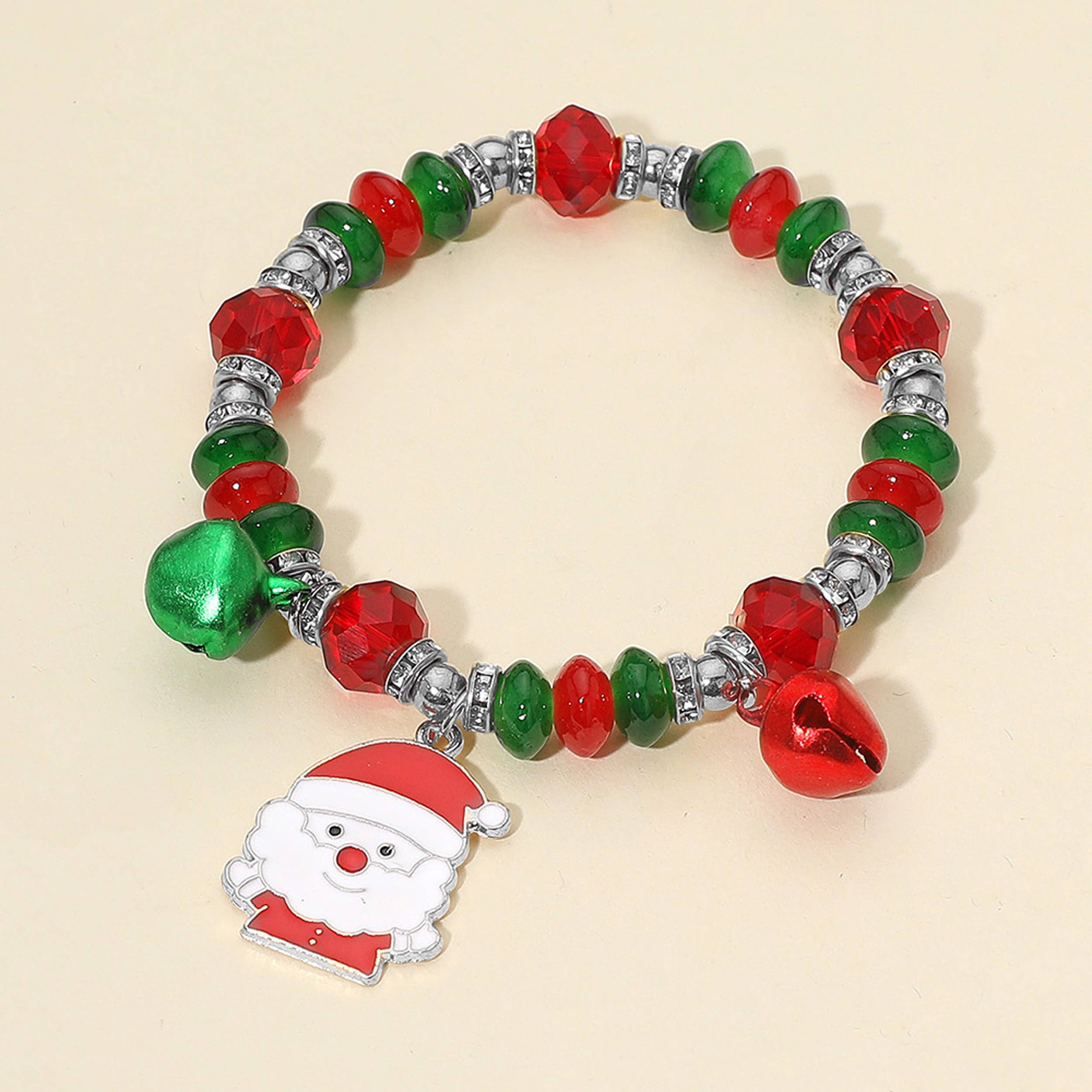 Loogai - Wholesale Beaded Bracelet - Kids - Santa Charm Beaded Stretch Bracelets For Kids - Assorted1