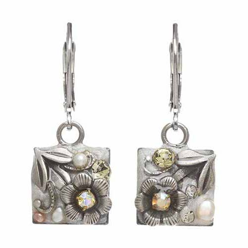Silverlining Small Square Earrings for wholesale by Michal Golan Jewelry