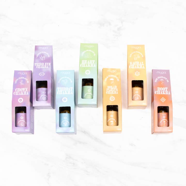 Myga Eco – Großhandel Ätherisches Öl – Chakra-Öl-Set — 7 Duftöle für Körper, Geist und Seele
