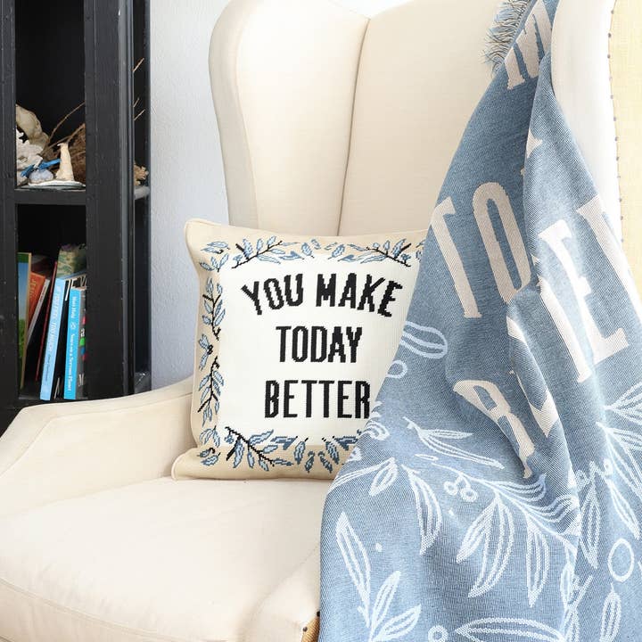 To Write Love on Her Arms - Wholesale Throw/Decorative Pillow - You Make Today Better Needlepoint Pillow