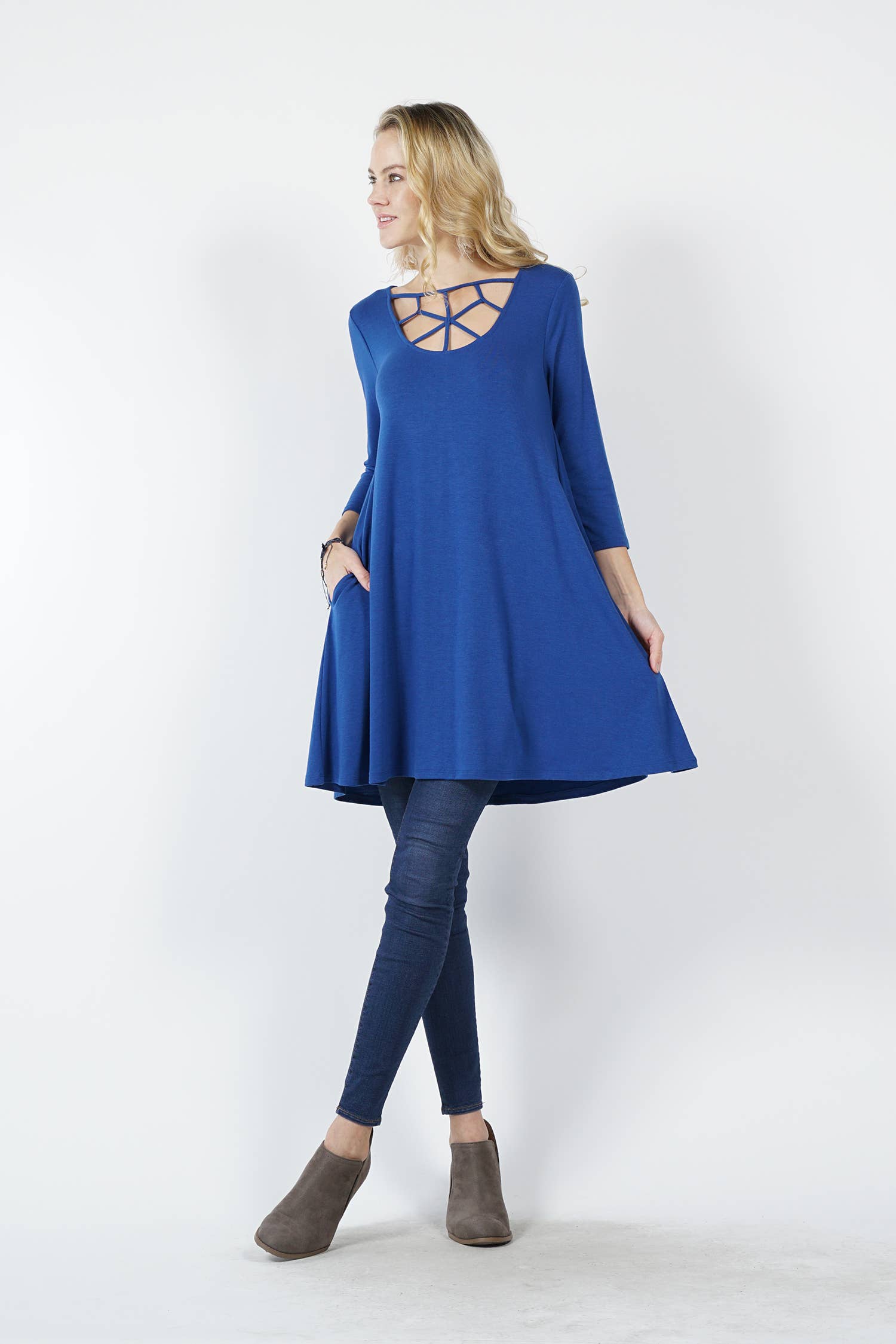 42POPS - Vente Tunique – femme - Tunique à manches 3/4 avec détail croisé et poches9