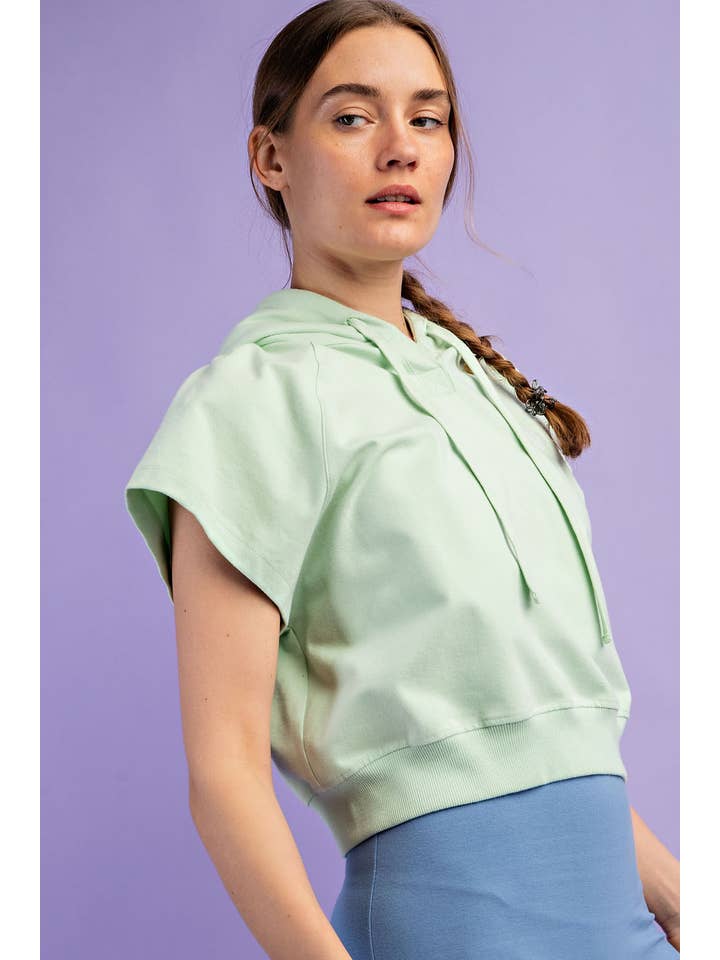 Rae Mode - Wholesale Hoodie - Women's - COTTON LYCRA SHORT SLEEVE HOODIE TOP10