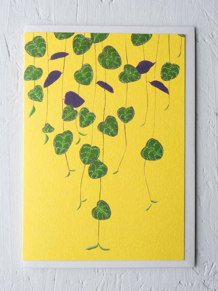 String of Hearts Greeting Cards for wholesale by Stengun Drawings