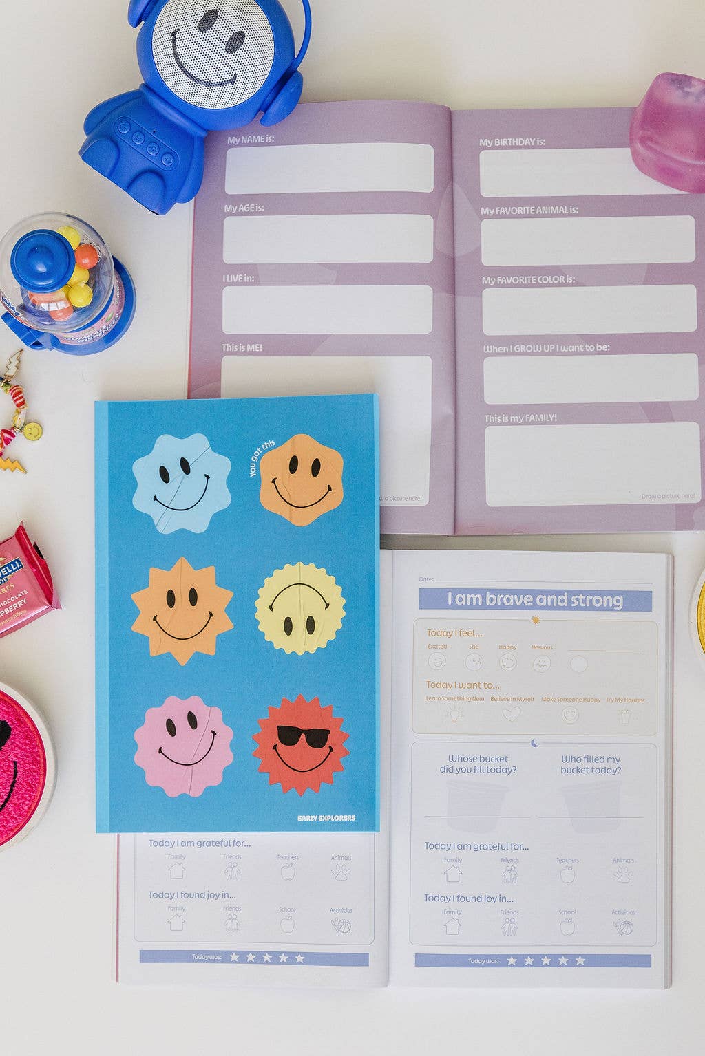 Sunshine & Agape - Vente Journal intime – enfant - Journal de gratitude de la famille Smiley - Collection complète8