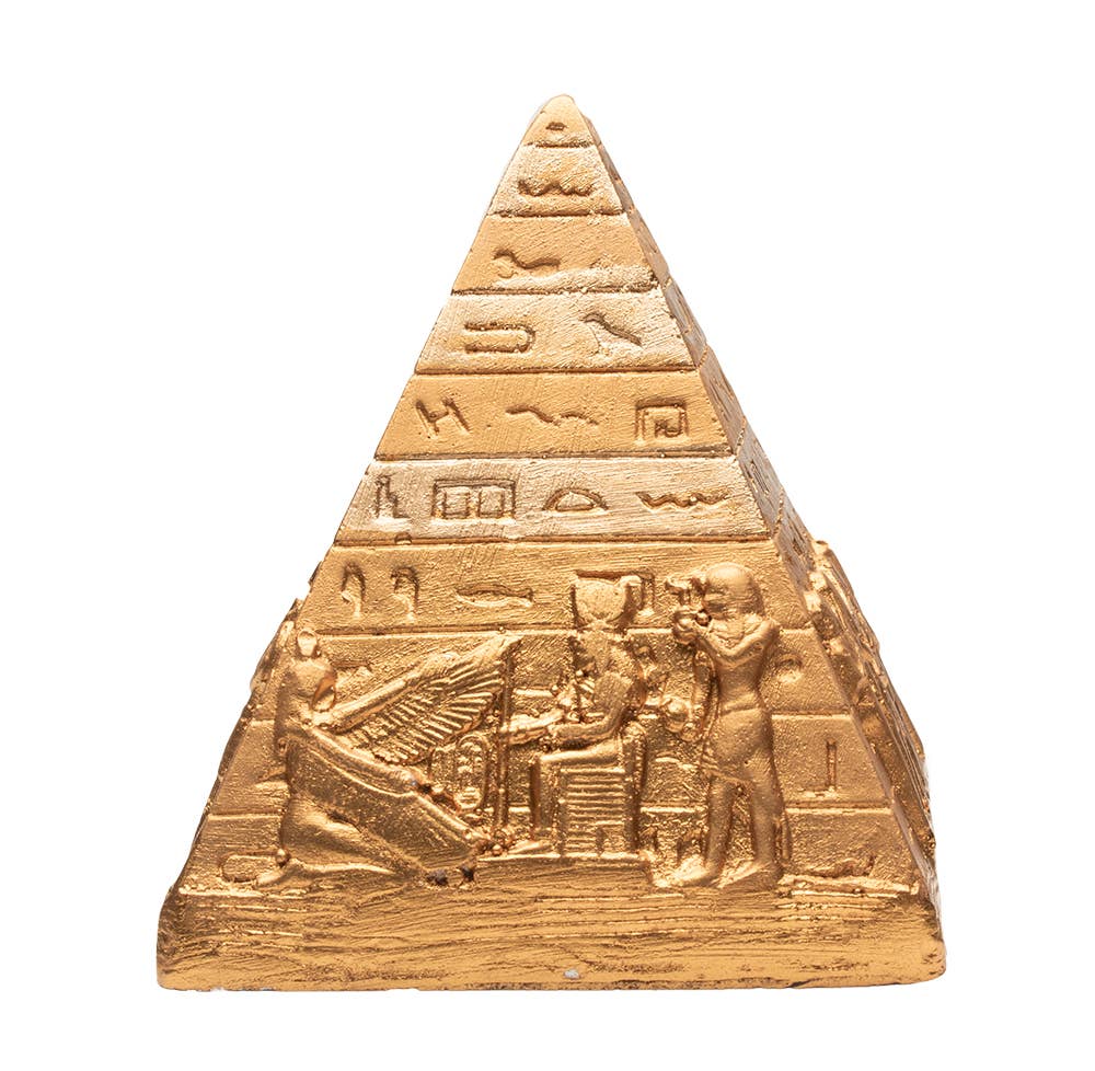 Discoveries, Inc. – Großhandel Dekofigur – Ägyptische Pyramide aus Gips in Gold - 7,6 cm9