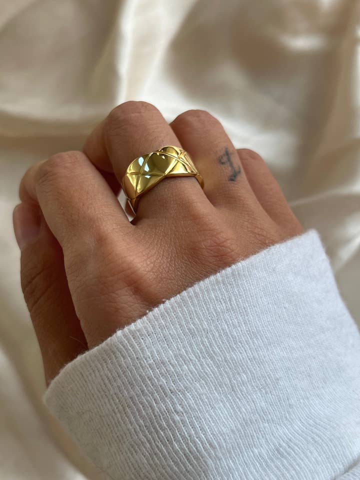 24k Gold Filled Coco Cocktail Ring from Italy for wholesale by Starlite By J