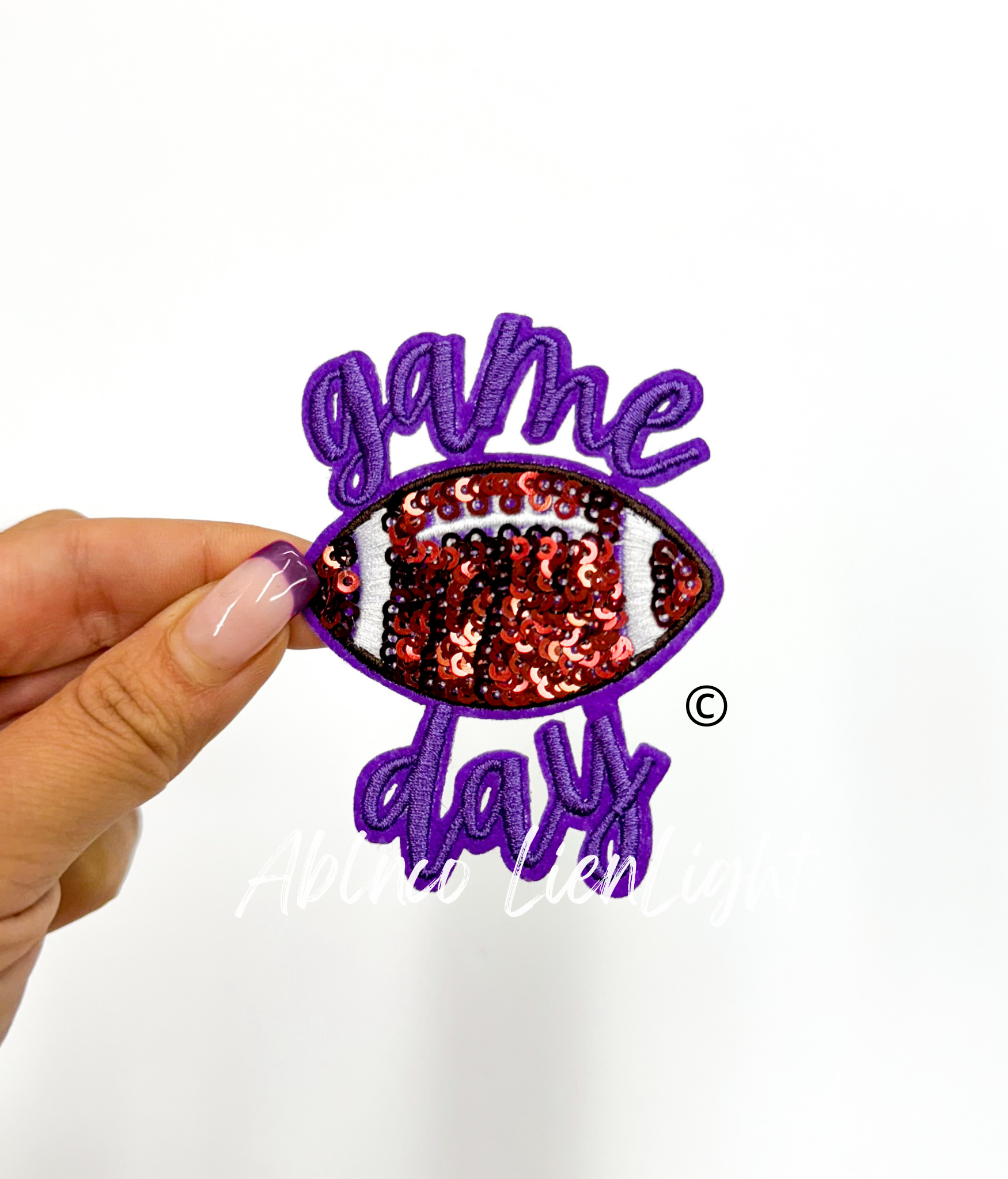 ABLNco - Wholesale Patch - 3” game day football sequins embroidery patch iron on8