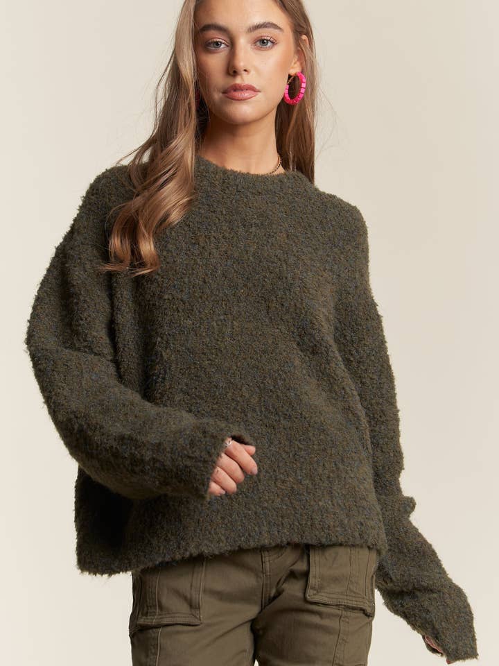 ADORA LA - Wholesale Knit Sweater - Women's - CESW3451A - WARM N COZY FUZZY SWEATER TOP3