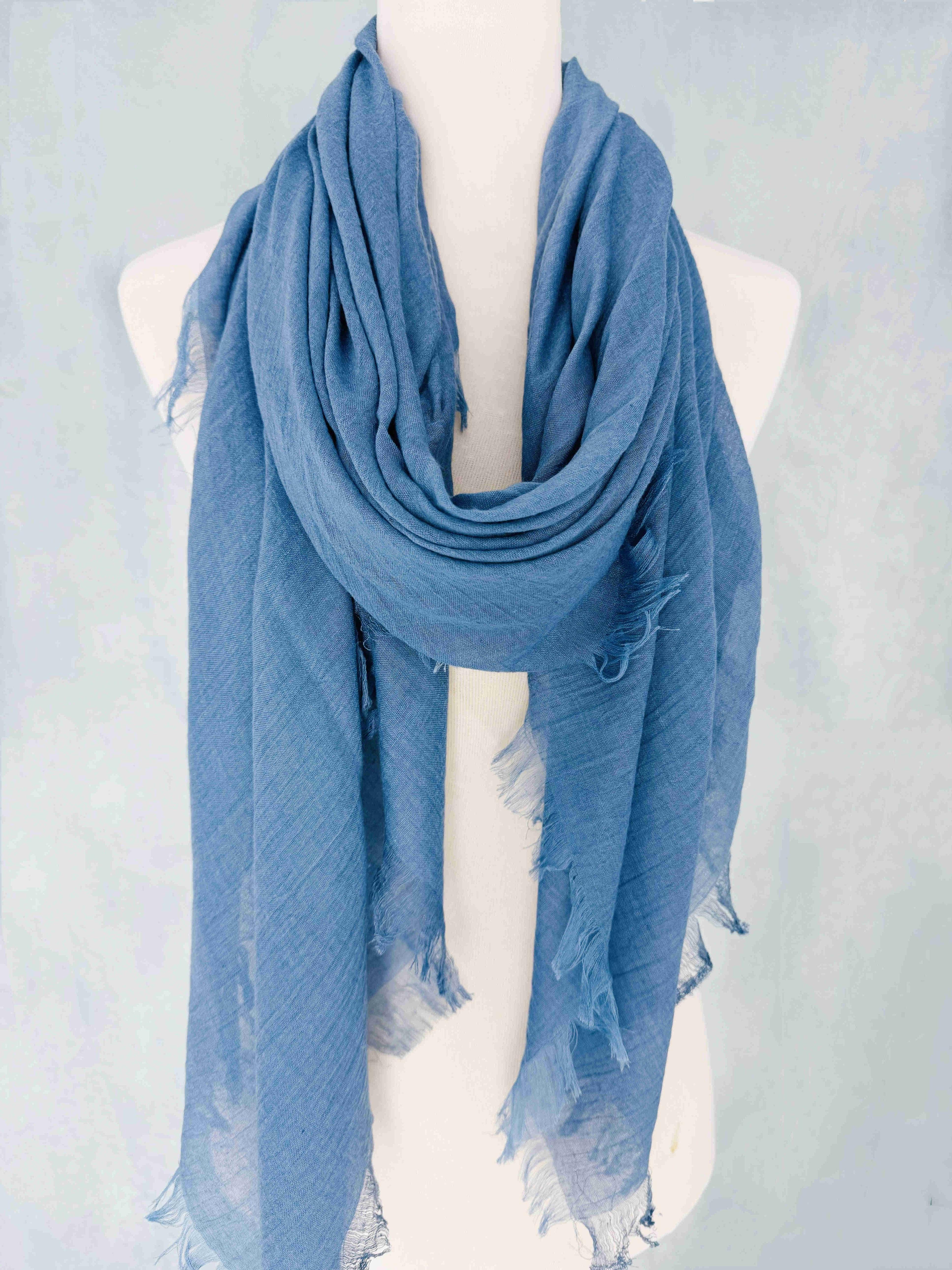 JC Sunny Fashion - Wholesale Scarf - Women's - JC021022 10 Colors-Soft As Cashmere Oversized Solid Frayed Scarf1