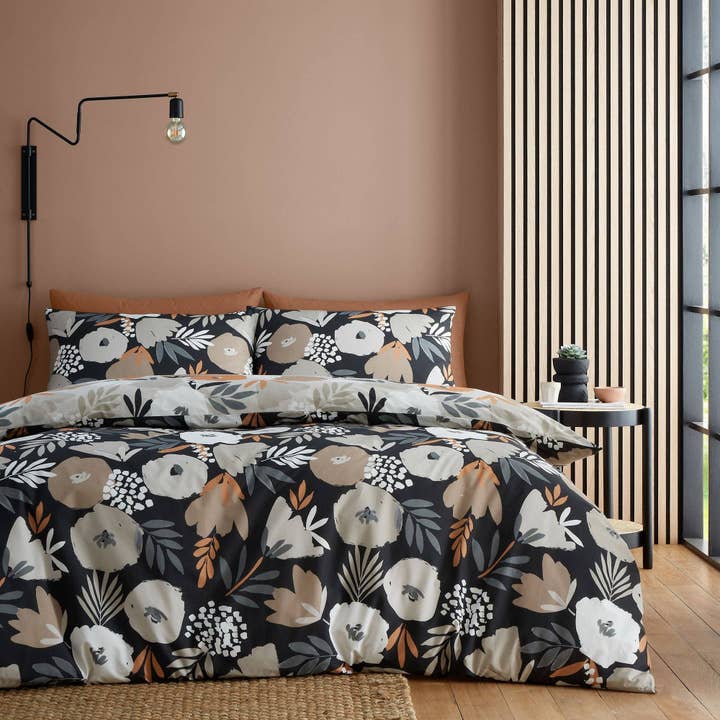 Yasmin Duvet Cover Set by Fusion in Black for wholesale by UW Home