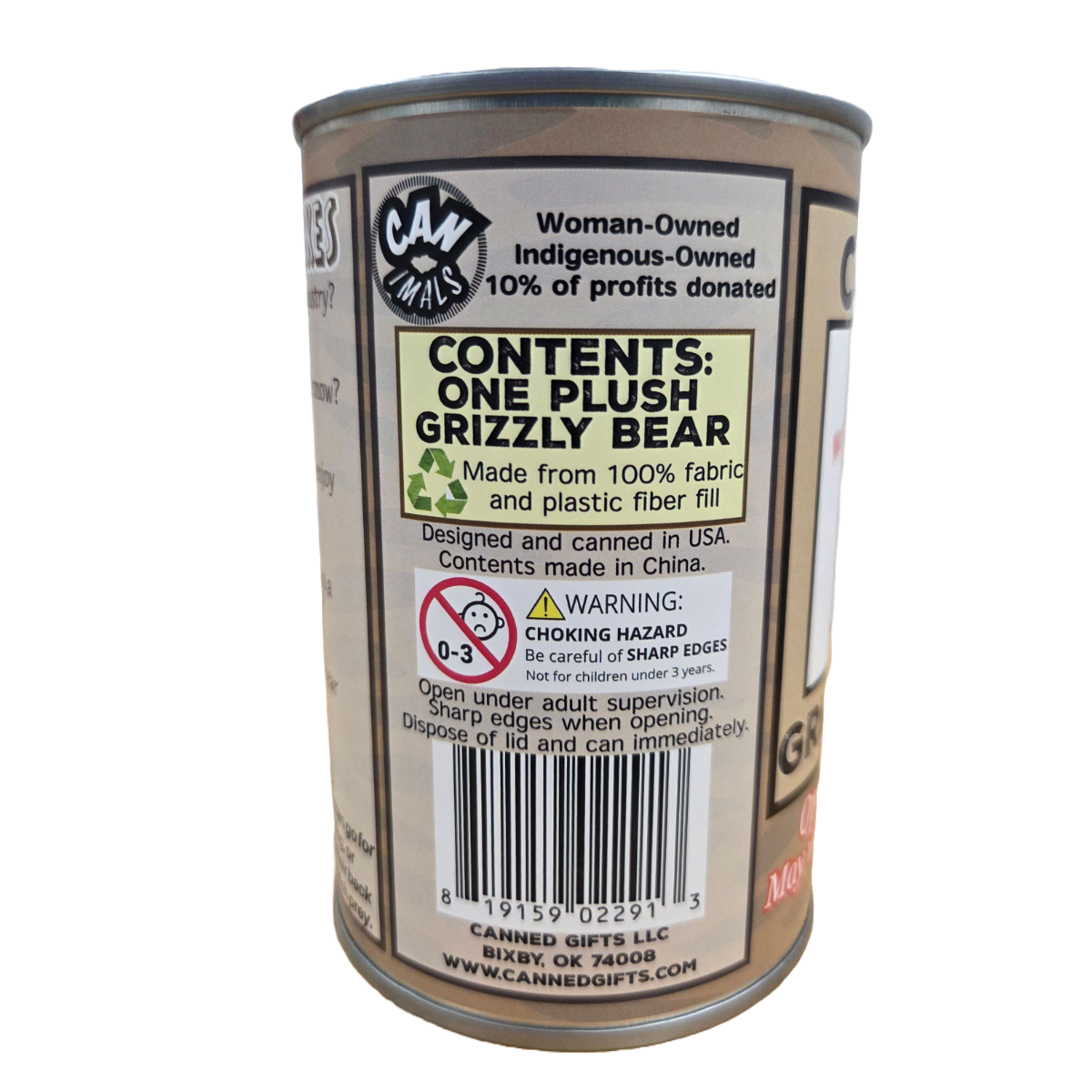 Canned Gifts - Wholesale Stuffed/Plush Toy - Kids & Baby - Monarch the Canned Grizzly Bear | Plush Animal Can w/Jokes5